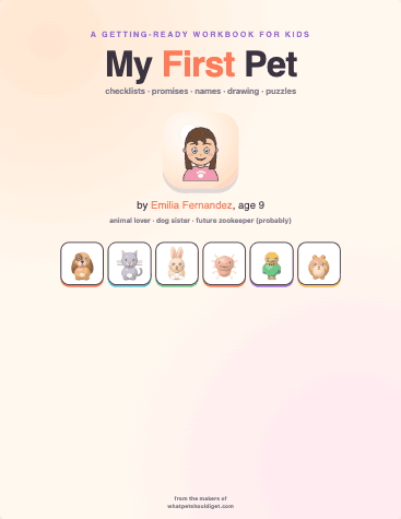 My First Pet workbook cover